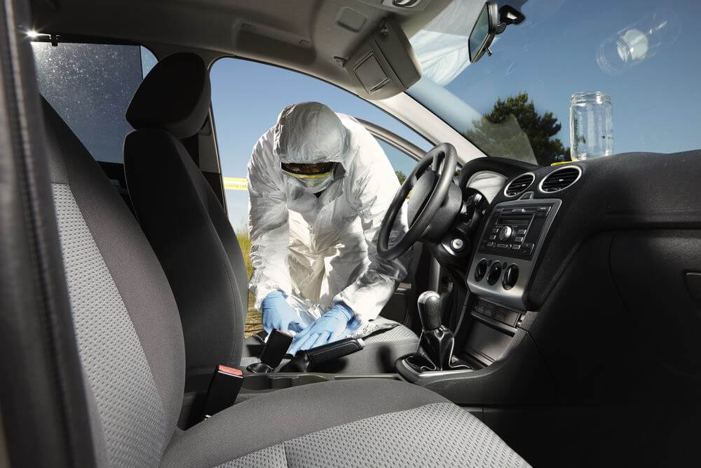 Crime scene investigation and collecting of odor traces from car seat