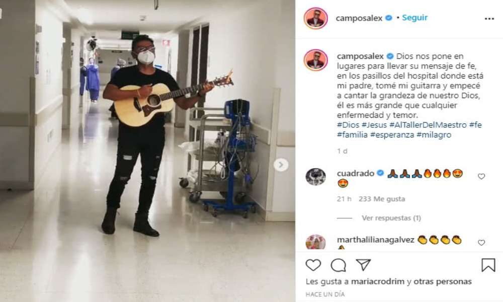 Alex Campos canta en hospital donde su padre superó el Covid-19