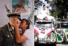 Insólito: Pareja celebra su matrimonio con temática nazi