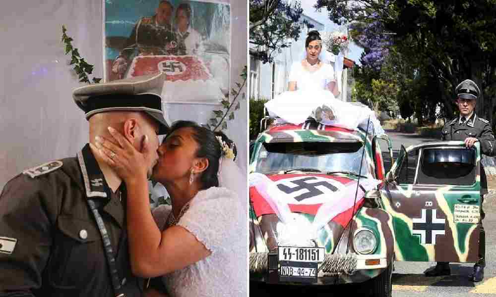 Insólito: Pareja celebra su matrimonio con temática nazi