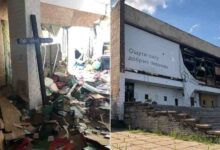 Pastor publica imagen de un templo cristiano destruido en Ucrania