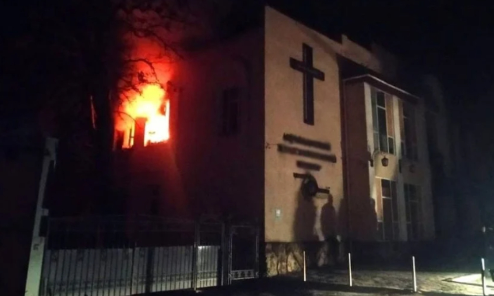 Iglesia evangélica en Kherson es destruida tras bombardeo ruso