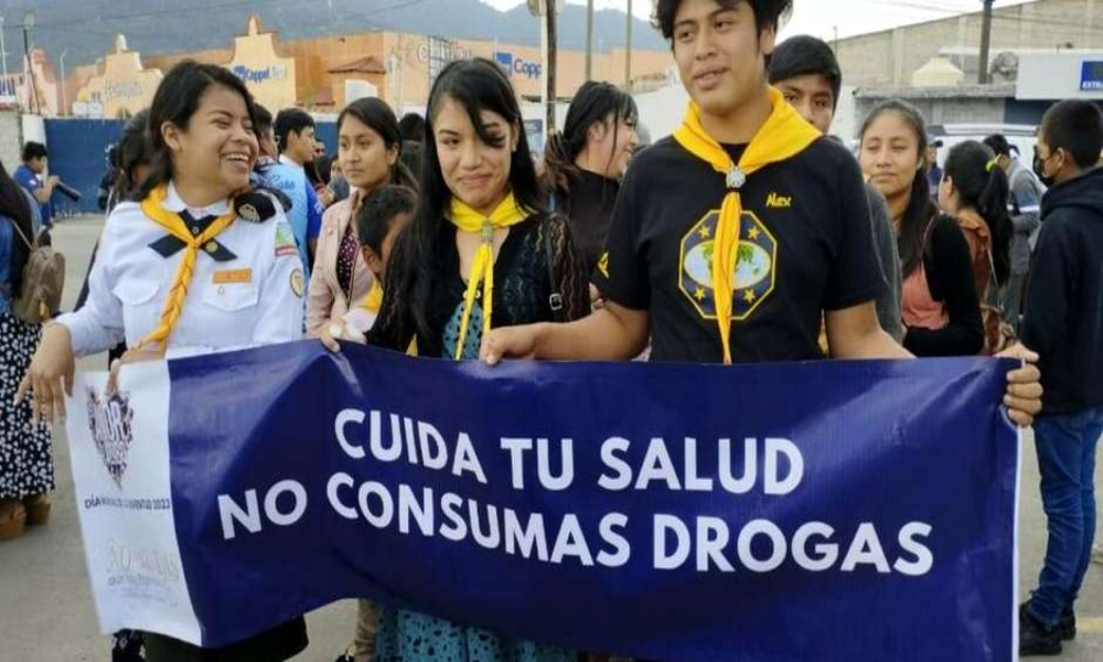 Evangélicos marchan contra las drogas y el alcohol en Chiapas