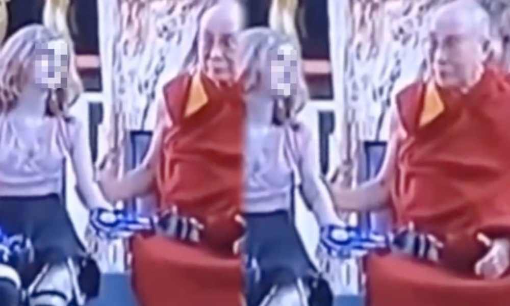 El Dalái Lama nuevamente genera controversia por acariciar a una niña
