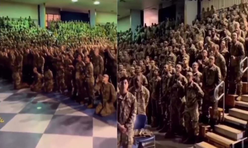 Miles de soldados adoran a Dios dentro de un campamento
