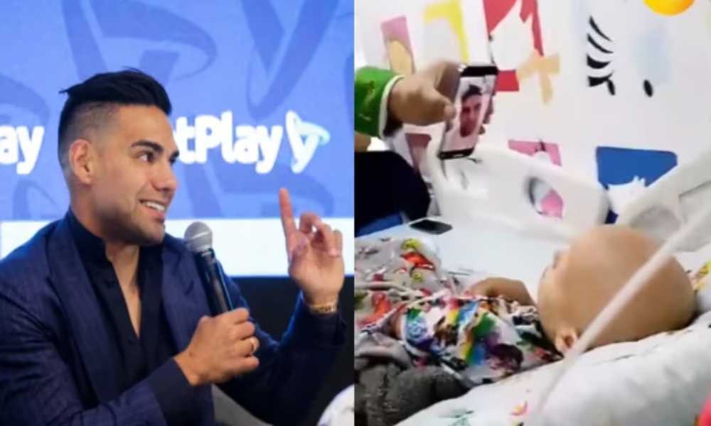 Futbolista Radamel Falcao cumple sueño de niño con cáncer y ora por su recuperación