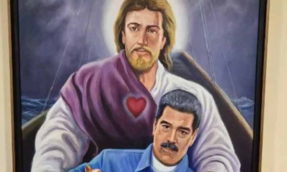 Reaccionan contra Maduro tras publicar foto con Jesucristo