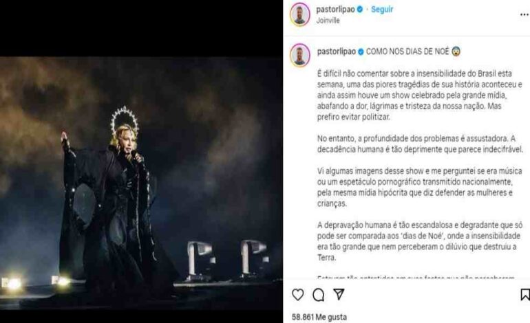 Días de Noé: show de Madonna entre inundaciones en Brasil